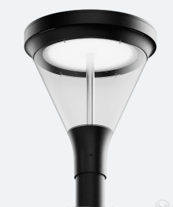Lanterne LED résidentielle SKVER SF 54W 3000°K 7100 lumens optique 180° asymétrique routière RM7 CL2 RAL9005 – LENA