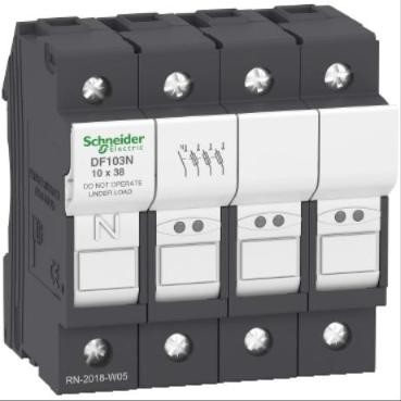 PORTE FUSIBLE 10x38 3 PH+N HAUTEUR STD 4 MODULES
